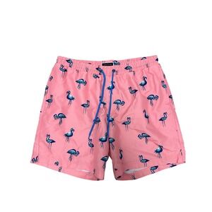 Mens Club Room Pink Shorts All Over Print Flamingos Drawstring Size Large